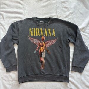 NIRVANA Gray Crewneck Sweatshirt